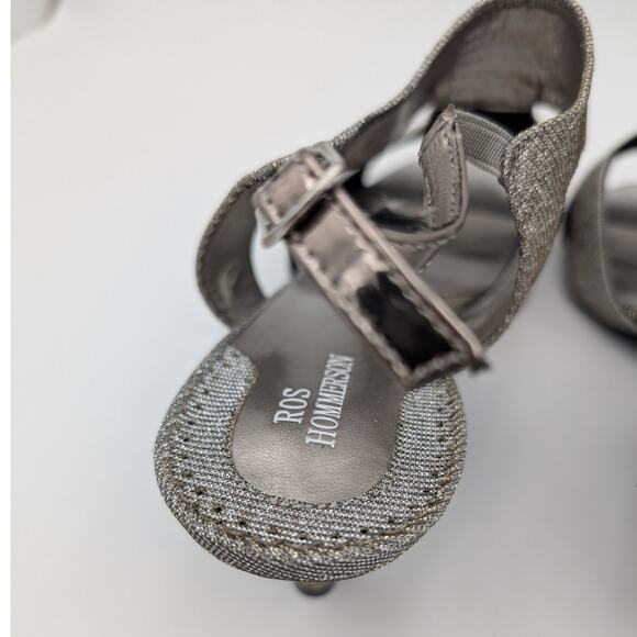 Ros Hommerson Silver Slingback Heels with Kitten Heel - Picture 13 of 13